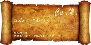 Csór Márk névjegykártya